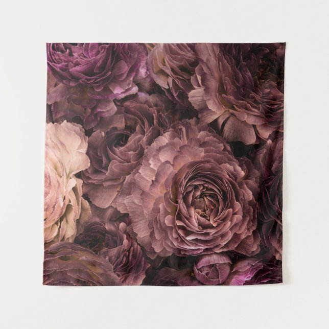 Violett-Rose: Fresh Bouquet Texture Wandteppich (Vorderseite)