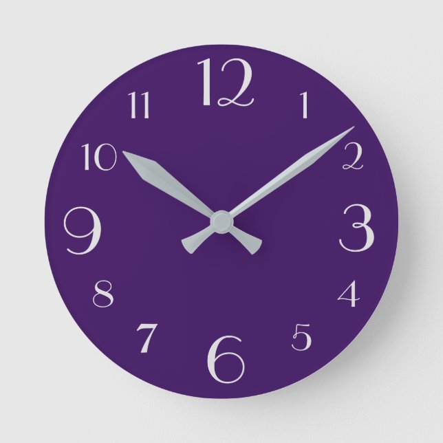 Violett Runde Wanduhr (Vorderseite)