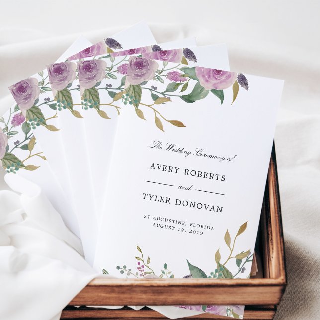 Violett & Sage Folded Wedding Programm (Von Creator hochgeladen)