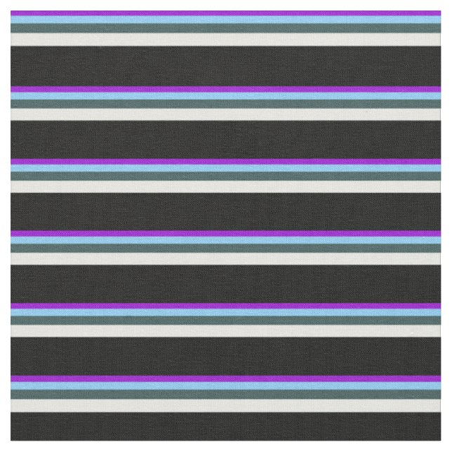 Violett, Sky Blue, Slate Grau, Minze Cream & Black Stoff (Nahaufnahme)
