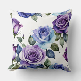 Violett und Baby-Blue-Rose Kissen