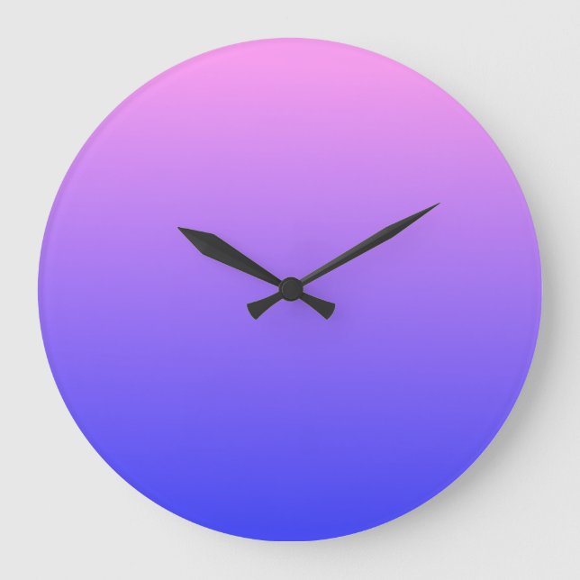 Violett und Blauer Farbstoff Große Wanduhr (Vorderseite)