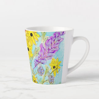Violett- und Gelbschwemme Latte Cup Milchtasse