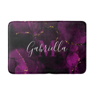 Violett und goldener Marmor Badematte