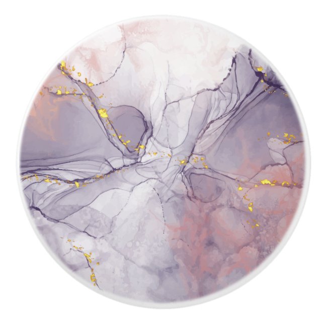 Violett und Goldmarmor Keramikknauf