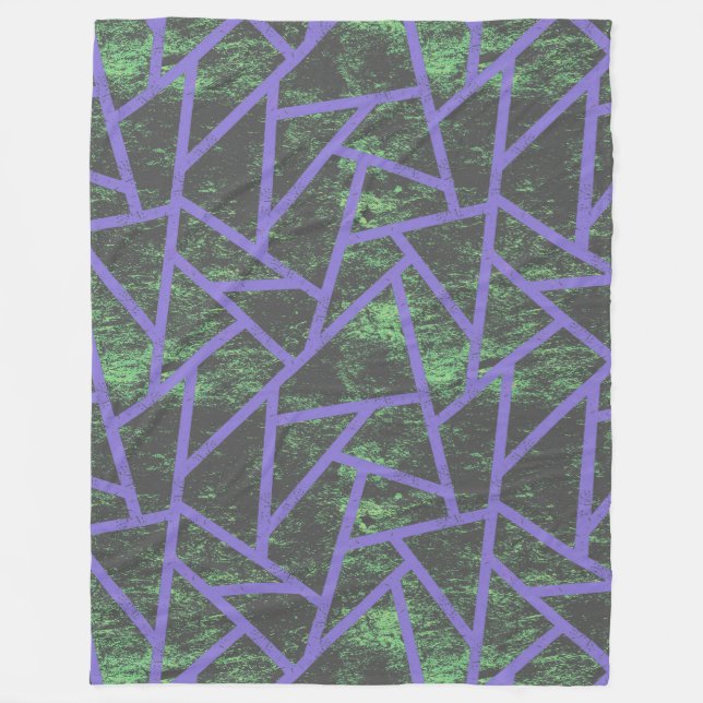 Violett und grünes Mosaik Fleecedecke (Vorderseite)