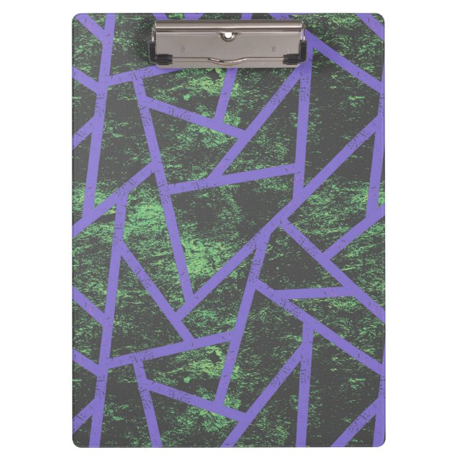 Violett und grünes Mosaik Klemmbrett (Vorderseite)