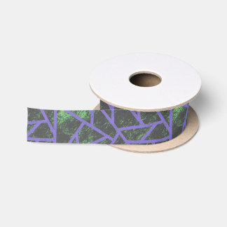 Violett und grünes Mosaik Satinband