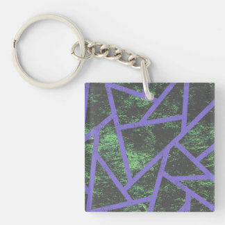 Violett und grünes Mosaik Schlüsselanhänger