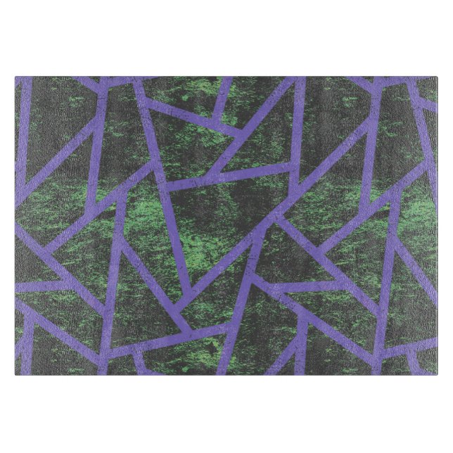 Violett und grünes Mosaik Schneidebrett (Vorderseite)