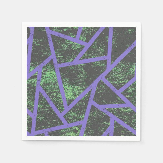 Violett und grünes Mosaik Serviette (Vorderseite)