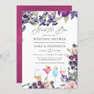 Violett- und Pflaumenpaare lagern die Bar Einladung