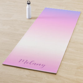 Violett und rosa Ober mit Namen Yogamatte