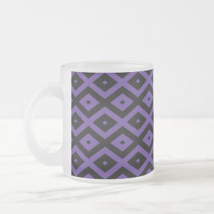 Violett und schwarzes Rautenmuster Mattglastasse