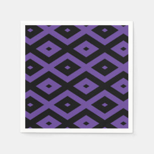 Violett und schwarzes Rautenmuster Serviette