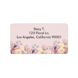Violett und staubige rosa Blume Adressaufkleber