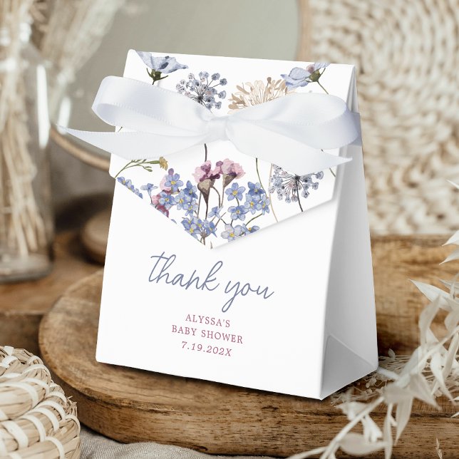 Violett Vintage Wildblume Kinderdusche Geschenkschachtel (Violet Vintage Wildflower Baby Shower Favor Bags Favor Boxes)