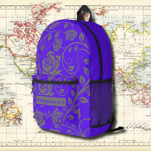 Violett Vintages Muster mit Bibelverse Bedruckter Rucksack