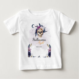 Violett Wasserfarbe Halloween-Party Gothic Skull Baby T-shirt