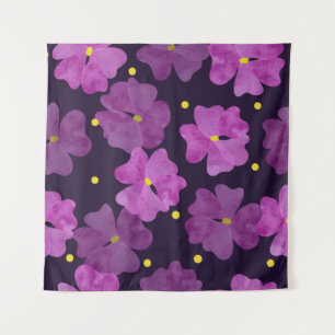 Violett Whispers: Blumenkohle Elegante Wandteppich