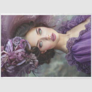 Violetta Lady im Lila Déoupage Seidenpapier