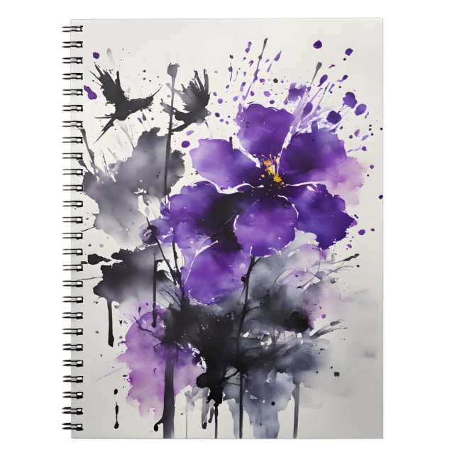 Violetta - Wasserfarben Blumen Notizblock (Vorderseite)