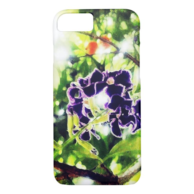 Violettblaue Blume sieht wie Ölmalerei aus Case-Mate iPhone Hülle (Rückseite)