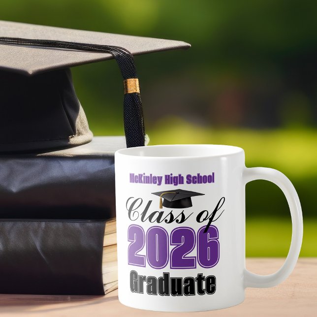 Violette Abschlussklasse 2026 Andenken Kaffeetasse (Von Creator hochgeladen)