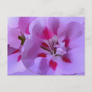 Violette abstrakte Hibiskusblüte in Pink Postkarte