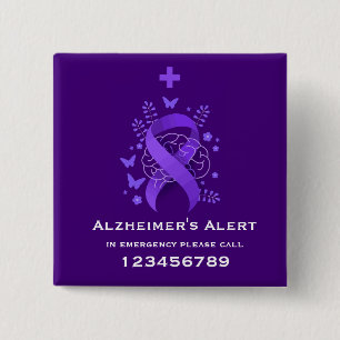 Violette Alzheimer-Krankheit-Warnung Button