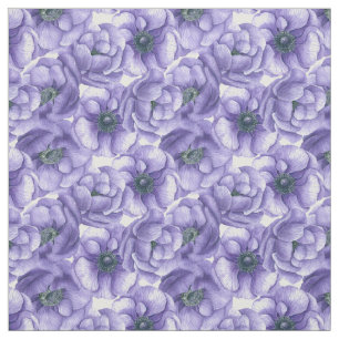 Violette Anemone Blume Aquarellmuster Stoff
