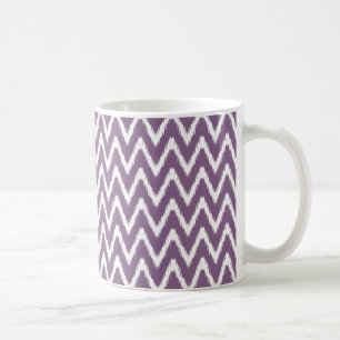 Violette asiatische Stimmungen Ikat Chevrons Kaffeetasse
