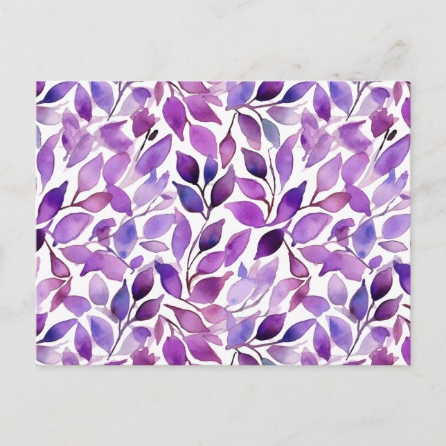 Violette Blätter Postkarte (Vorderseite)