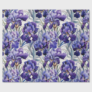 Violette Blaue Iris Geschenkpapier