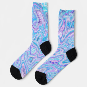 Violette Blaue Marmorstruktur Abstrakte Flüssige F Socken