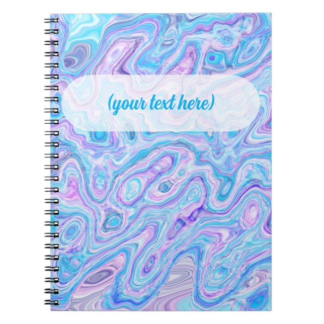 Violette Blaue Marmortextur Abstrakte Flüssige Far Notizblock (Vorderseite)