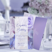 Violette Blaue Rose Geburtstagseinladungskarte