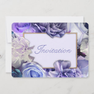 Violette Blaue Rosen-Geburtstagsfeier-Einladung Einladung