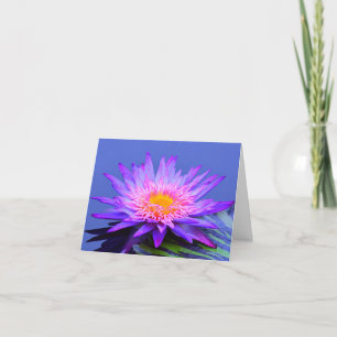 Violette blaue Wasserlilien-Leer-Grußkarten Karte