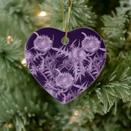violette Blume Keramik Ornament