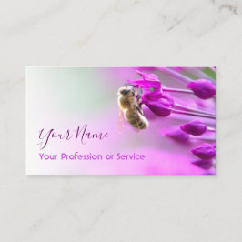 Violette Blume mit Bienen verschwindet zu weiß! Visitenkarte