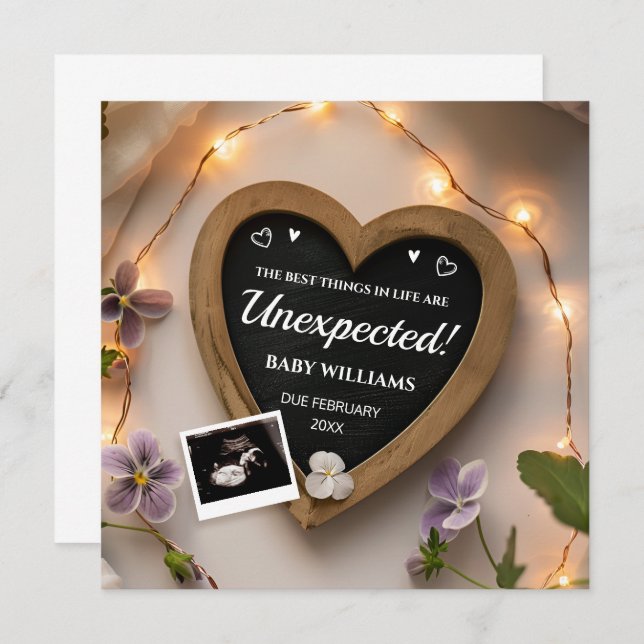 Violette Blume Schwangerschaft Ankündigung (Vorne/Hinten)