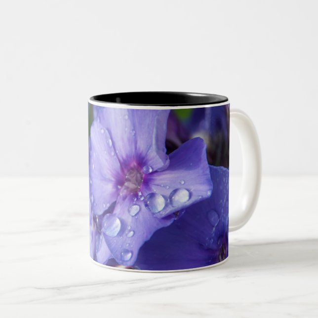 Violette Blume Zweifarbige Tasse (VorderseiteRechts)