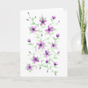 Violette Blumen auf dem Weinberg Karte