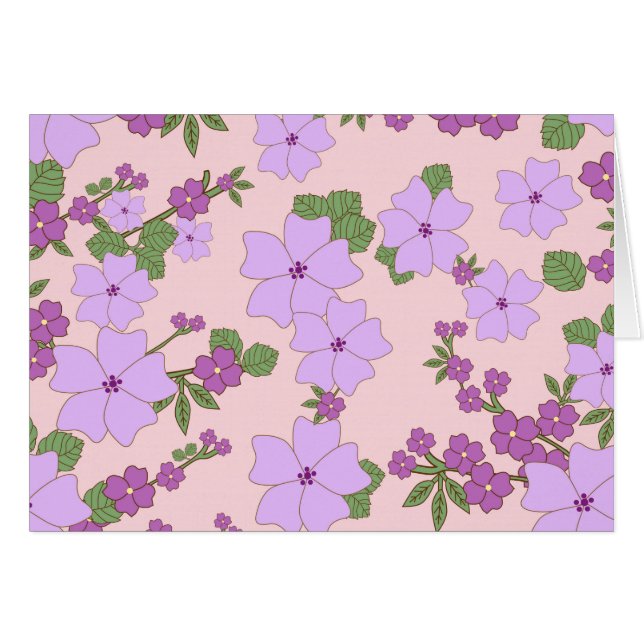 Violette Blumen, Blumenmuster, Muster von Blume (Vorderseite (Horizontal))