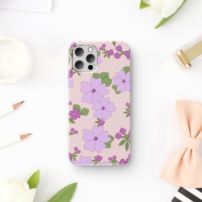 Violette Blumen, Blumenmuster, Muster von Blume Case-Mate iPhone Hülle (Von Creator hochgeladen)