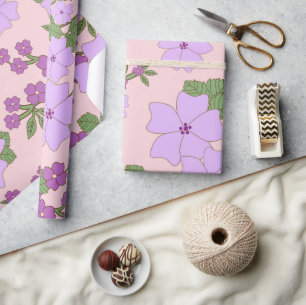 Violette Blumen, Blumenmuster, Muster von Blume Geschenkpapier