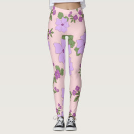 Violette Blumen, Blumenmuster, Muster von Blume Leggings