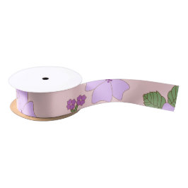 Violette Blumen, Blumenmuster, Muster von Blume Satinband