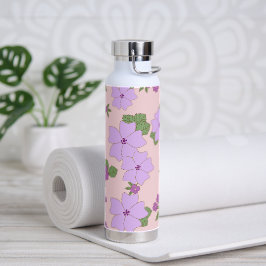 Violette Blumen, Blumenmuster, Muster von Blume Trinkflasche